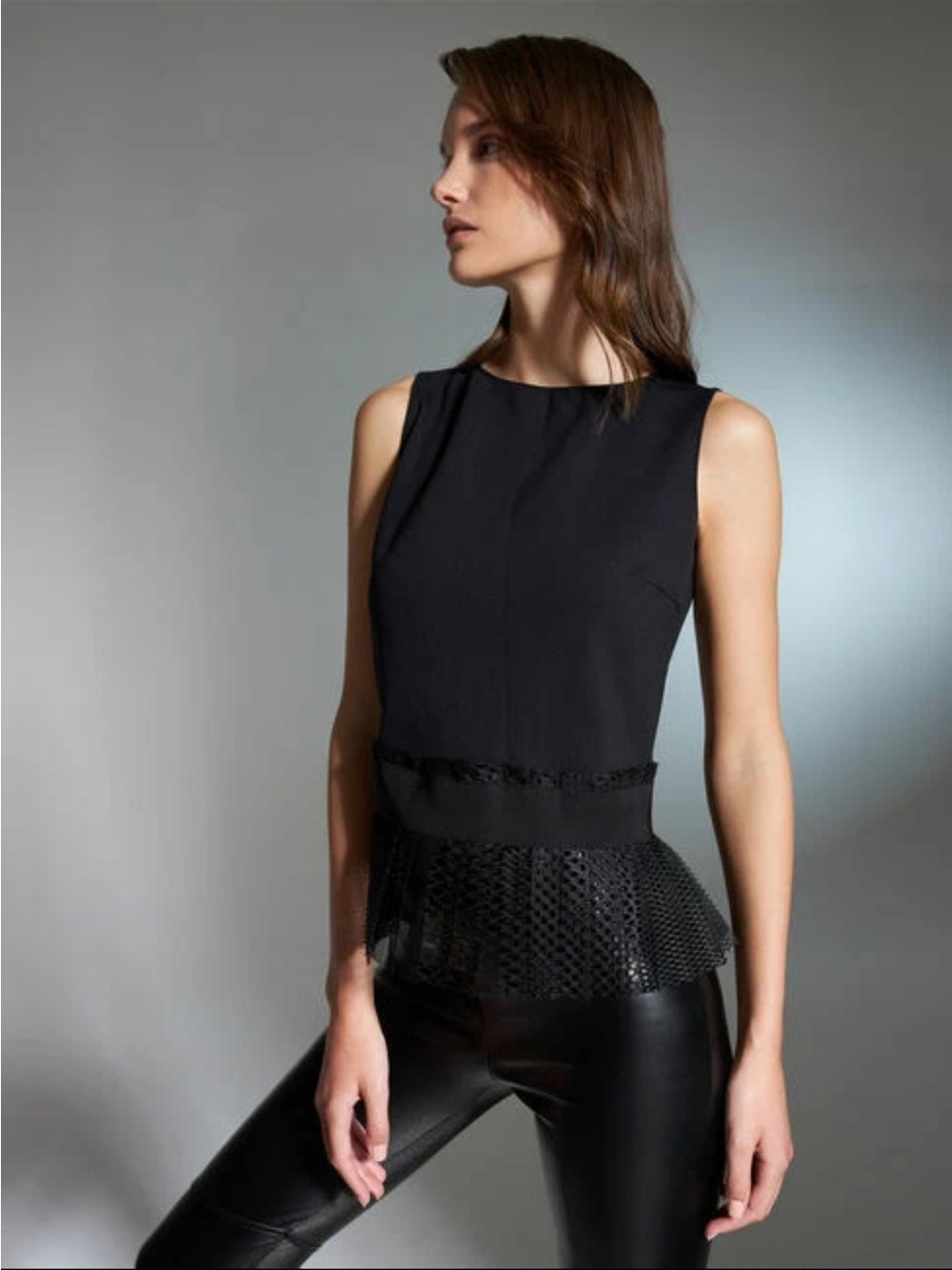 Wolford Black lace net Top XS